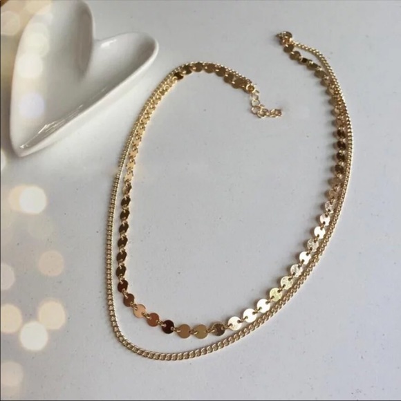 Layered Sequin Choker Necklace - Picture 2 of 3